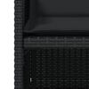 vidaXL dārza krēsli, 4 gab., ar matračiem, PE rotangpalma, melni
