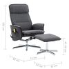 vidaXL masāžas krēsls ar kājsoliņu, tum&scaron;i pelēks un melns audums