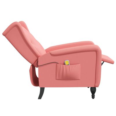 vidaXL masāžas krēsls, atgāžams, rozā samts