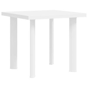 vidaXL dārza galds, balts, 80x75x72 cm, plastmasa