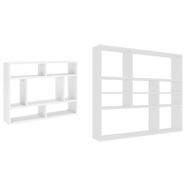 vidaXL sienas plaukts, balts, 75x16x55 cm, inženierijas koks