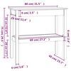vidaXL konsoles galdiņ&scaron;, balts, 80x40x75 cm, priedes masīvkoks