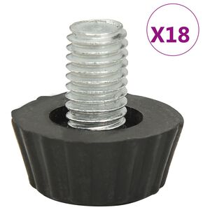 vidaXL regulējamas mēbeļu kājas, M8, 18 gab., melnas