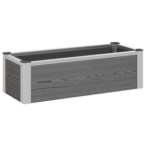 vidaXL Augstā puķu kaste Pelēka 75 x 30 x 22 cm WPC un alumīnijs