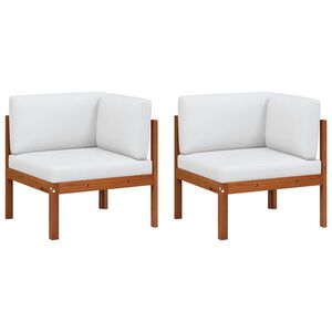 vidaXL dārza stūra dīvāni, 2 gab., ar spilveniem, akācijas koks un virve