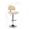 vidaXL bāra krēsli, 2 gab., krēmkrāsas mākslīgā āda