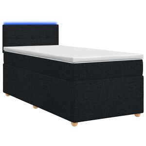 vidaXL Kontinentālā gulta ar matraci Melns 90 x 190 cm Audums