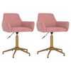 vidaXL grozāmi virtuves krēsli, 2 gab., rozā samts