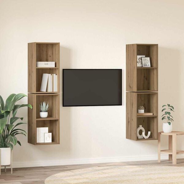 vidaXL TV skapī&scaron;u komplekts 4 pcs Artisānā ozols 37 x 37 x 72 cm