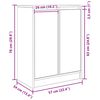 vidaXL kumode, koka krāsa, 57x34x76 cm, inženierijas koks