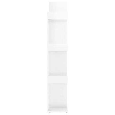 vidaXL grāmatu plaukts, spīdīgi balts, 86x25,5x140 cm, skaidu plāksne
