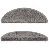 vidaXL kāpņu paklājiņi, 10 gab., 56x17x3 cm, pelēki, pusapaļi