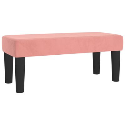 vidaXL atsperu gulta ar matraci, rozā samts, 90x200 cm