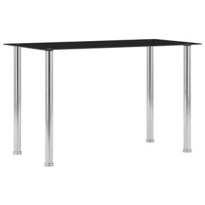 vidaXL virtuves galds, melns, 120x60x75 cm, rūdīts stikls