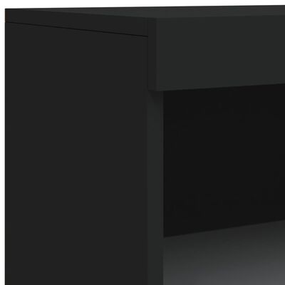 vidaXL kumode ar LED lampiņām, melna, 60,5x37x100 cm