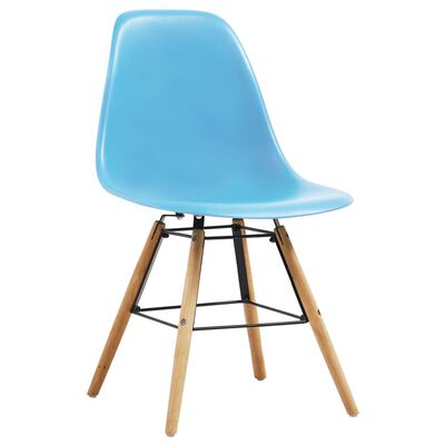 vidaXL virtuves krēsli, 4 gab., zila plastmasa