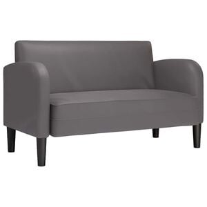 vidaXL Loveseat dīvāns, pelēks, 110 cm, mākslīgā āda