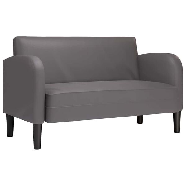 vidaXL Loveseat dīvāns, pelēks, 110 cm, mākslīgā āda