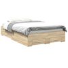 vidaXL Gultas rāmis ar atvilktni Brūna 120 x 200 cm Inženierijas koks
