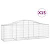 vidaXL arkveida gabiona grozi, 15 gb., 200x50x60/80 cm, cinkota dzelzs