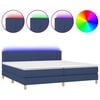 vidaXL atsperu gulta ar matraci, LED, zils audums, 200x200 cm