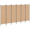 vidaXL 6-paneļu telpas dalītājs Bē&scaron;a 300 x 180 cm Audums