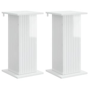 vidaXL Augu statīvs 2 pcs Spīdīgi balts 30,5 x 30 x 60,5 cm