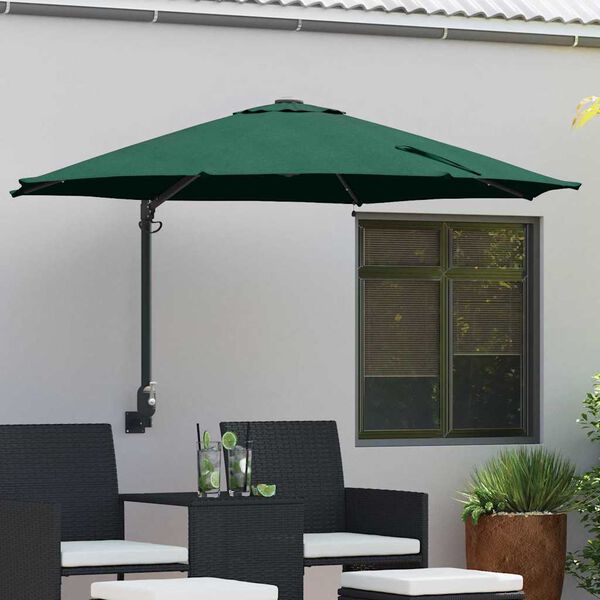 vidaXL Dārza parasols Zaļa 248 x 248 x 148 cm Poliesters un tērauds