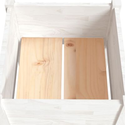 vidaXL dārza puķu kastes, 2 gab., baltas, 40x40x70 cm, priedes koks