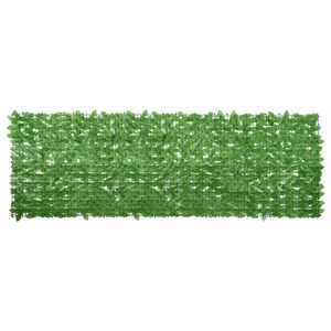 vidaXL balkona aizslietnis ar zaļām lapām, 300x100 cm