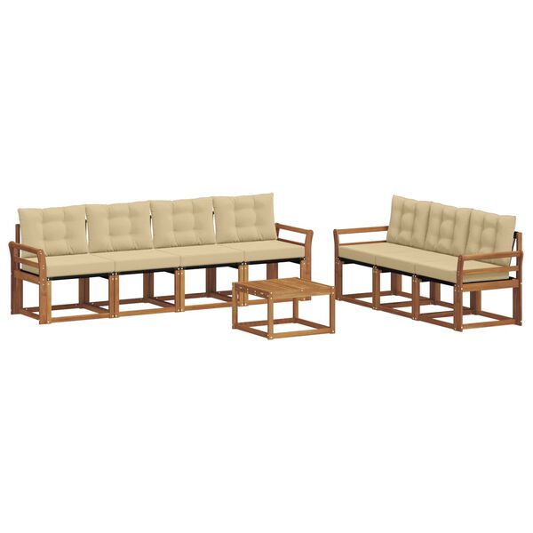 vidaXL Āra dīvānu komplekts ar spilvenu 8 pcs Dabisks un bē&scaron;s