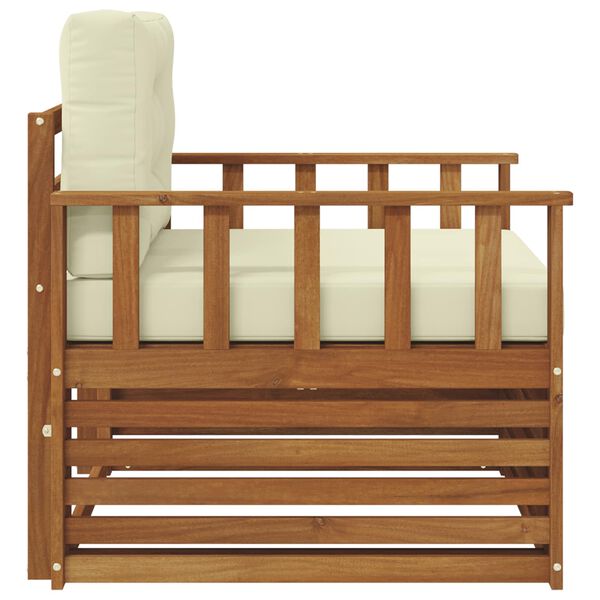 vidaXL Āra dīvānu komplekts Cieta akācijas koks un poliesters Dabiska