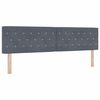 vidaXL LED gultas galva ar LED sloksnēm Tum&scaron;i pelēks 180 cm Samts
