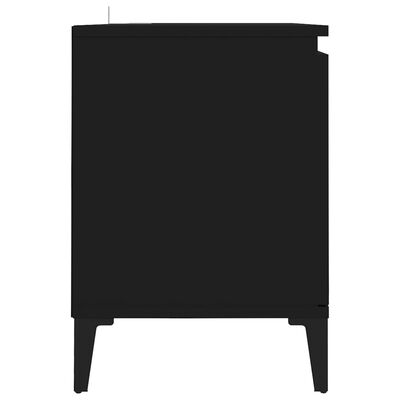 vidaXL TV skapītis, melns, 103,5x35x50 cm, skaidu plātne, metāla kājas