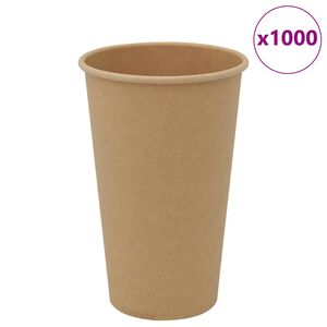 vidaXL papīra kafijas krūzes 1000 gab. 16 unces 400 ml Brūni