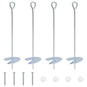 vidaXL Zemes enkurs 4 pcs Sudraba &Oslash;10 x 40 cm Cinkots metāls
