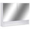 vidaXL vannasistabas skapītis ar spoguli un LED, 80x15x60cm, balts MDF