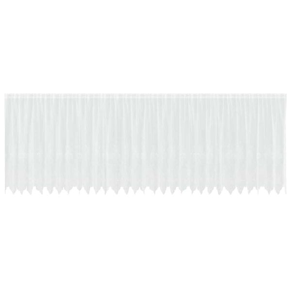 vidaXL Mežģīņu aizkars ar aizkariem Balts 160 x 750 cm Poliesters