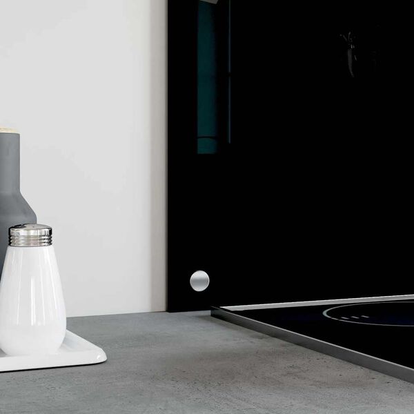 vidaXL virtuves sienas panelis, 80x50 cm, rūdīts stikls, melns