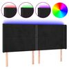 vidaXL gultas galvgalis ar LED, 183x16x118/128 cm, melns samts