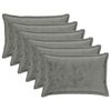 vidaXL Spilvenu pārvalks 6 pcs HOUTEN Tum&scaron;i pelēka 50 x 80 cm Flanelis