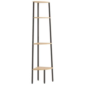 vidaXL 4 līmeņu stūra plaukts, gai&scaron;i brūns un melns, 45,5x31,5x150 cm