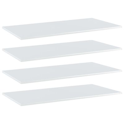 vidaXL plauktu dēļi, 4 gab., spīdīgi balti, 80x30x1,5cm, skaidu plātne