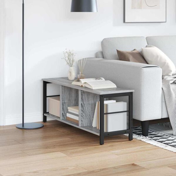 vidaXL Grāmatu plaukts Pelēks Sonoma 102 x 32 x 40,5 cm