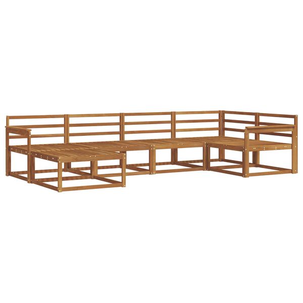 vidaXL Āra dīvānu komplekts 6 pcs Dabiska Cietā akācijas koks