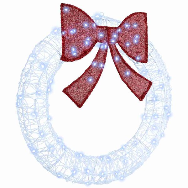 vidaXL Vainags su 80 LED Vēsi balta 90 cm Akrils