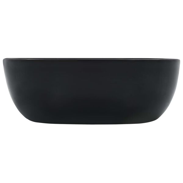 vidaXL izlietne, melna, 42,5x42,5x14,5 cm, keramika