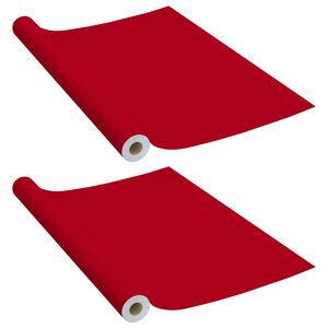 vidaXL mēbeļu līmplēves, 2 gab., sarkanas, 500x90 cm, PVC