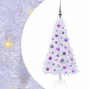 vidaXL Mākslīgā Ziemassvētku eglīte Balts 120 cm PVC un tērauds