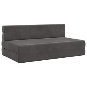 vidaXL Salokāms dīvāngulta Tum&scaron;i pelēka 152 x 86,5 x 60 cm Audums